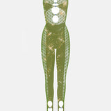 Rhinestoned Janice Jumpsuit Spearmint