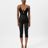Scarlett Pedal Pusher Jumpsuit Black Zebra Print