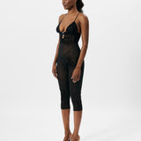 Scarlett Pedal Pusher Jumpsuit Black Zebra Print