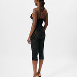 Scarlett Pedal Pusher Jumpsuit Black Zebra Print