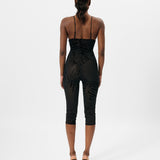 Scarlett Pedal Pusher Jumpsuit Black Zebra Print