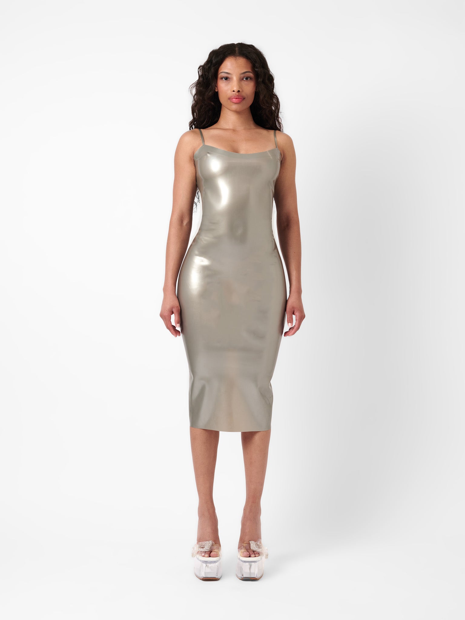 silver bodycon midi dress Sequin Deep V Split Bodycon Midi Dress