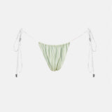 Woods Bikini Bottoms Green/White Pinstripe
