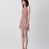 Rhinestoned Beyan Dress Aperol Spritz