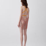 Rhinestoned Beyan Dress Aperol Spritz