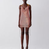 Rhinestoned Zeina Dress Aperol Spritz