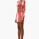 Neptune Dress Burgundy Stripe