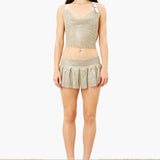 Penny Pleated Micro Skirt Lemon Haze