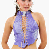 Phoebe Leather Top Poison