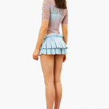 Dallas Denim Micro Skirt Coastal Fog