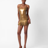 Calabria Latex Skirt Gold