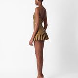 Calabria Latex Skirt Gold