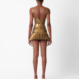 Calabria Latex Skirt Gold