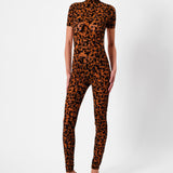 Knockout Jumpsuit Chestnut Leopard Print