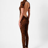 Knockout Jumpsuit Chestnut Leopard Print