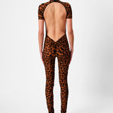 Knockout Jumpsuit Chestnut Leopard Print