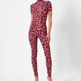 Knockout Jumpsuit Pink Leopard Print