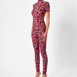 Knockout Jumpsuit Pink Leopard Print