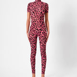 Knockout Jumpsuit Pink Leopard Print
