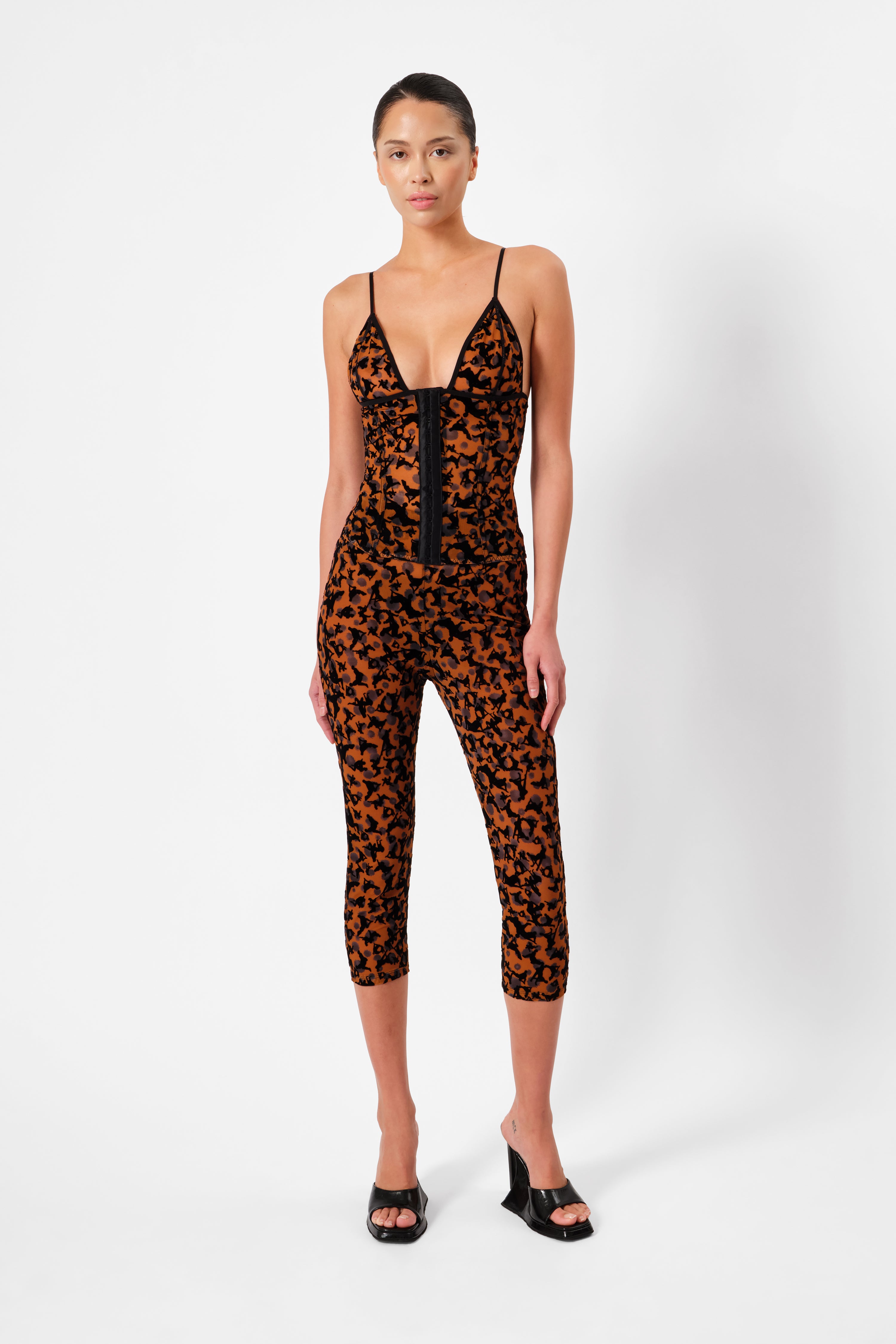 38-kT THE RICH Vintage LeopardHAKUオリジナル Knockout Capris Brown Leopard Print | POSTER GIRL