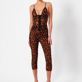 Knockout Capris Chestnut Leopard Print
