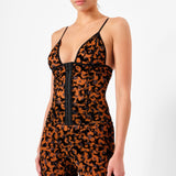 Doll Top Chestnut Leopard Print