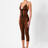 Knockout Capris Chestnut Leopard Print