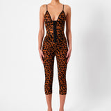 Knockout Capris Chestnut Leopard Print
