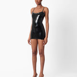 Whistle Latex Mini Dress Black