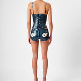 OnlyFans Agnes Latex Shorts Peacock Blue