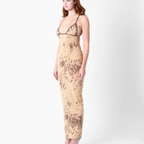 Hun Dress Beige Zebra Print