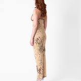 Hun Dress Beige Zebra Print