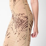 Hun Dress Beige Zebra Print