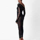 Ivy Long Rhinestone Jumpsuit Black