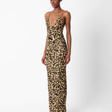 Hun Dress Beige Leopard Print