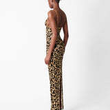 Hun Dress Beige Leopard Print