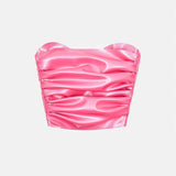 Barbossa Bandeau  Latex Top Fuchsia Pink