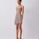 Rhinestoned Winona Skirt in Aperol Spritz