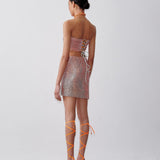 Rhinestoned Winona Skirt in Aperol Spritz