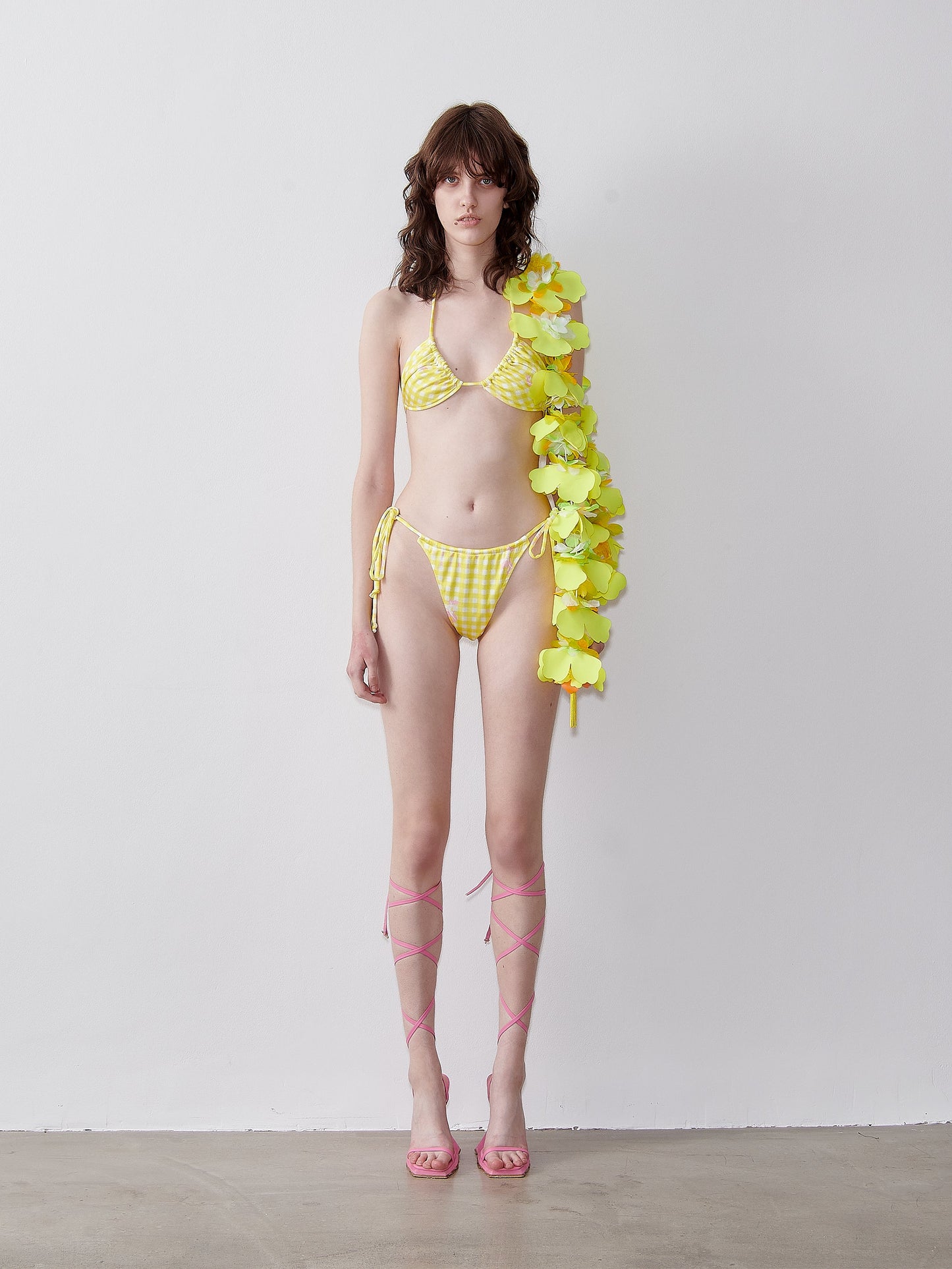 Diane Bikini Top Yellow Gingham