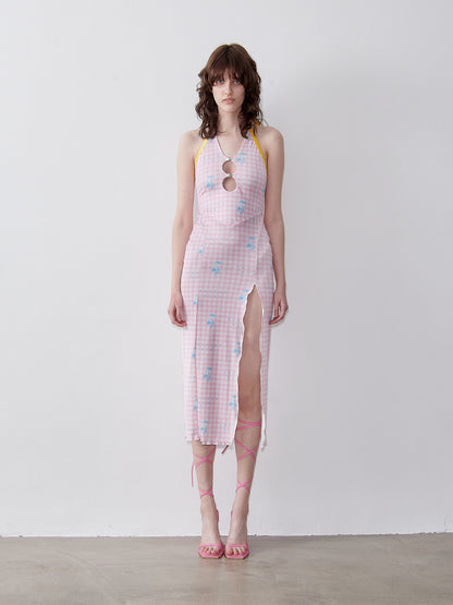 Heather Midi Dress Pink Gingham