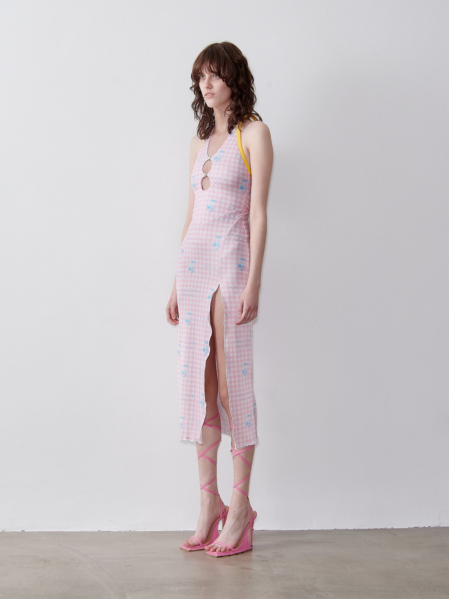 Heather Midi Dress Pink Gingham