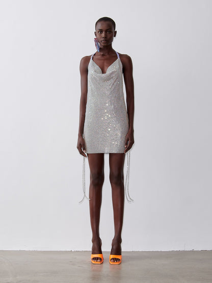 Rhinestoned Zeina Dress Mojito
