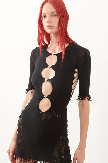 Miranda Dress in Jet Black Floral