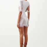 Rhinestoned Miranda Dress Optic White