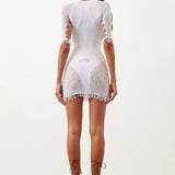 Rhinestoned Miranda Dress Optic White