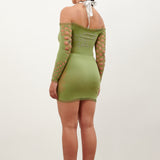 Coco Dress Long Sleeve in Sativa Green