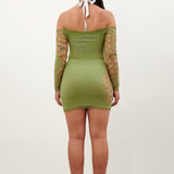 Coco Dress Long Sleeve in Sativa Green