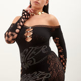 Coco Dress Long Sleeve in Jet Black