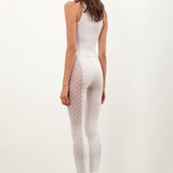 Rhinestoned Janice Jumpsuit Optic White